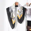 Lenço Quadrado Elegante 65cm com Padrão Espinha de Peixe para Mulheres, Lenço de Seda Decorativo Versátil e Prático, Acessório Perfeito para Ternos e Camisas