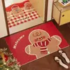 Capacho Doméstico Vintage Vermelho para Remoção de Poeira de Natal, Resistente ao Desgaste, Resistente à Sujeira, Fácil de Limpar, Tapete para Sala de Estar e Entrada