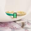 Aogu Nuevo Producto Transfronterizo, Anillo de Moda y Simple Chapado en Oro de 18K con Zircón y Gota de Aceite para Mujer Anillo de Color Macarrón Ins