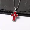 Collar Colgante Doble Cruz para Hombre Tendencia Acero de Titanio Diseño de Nicho Estilo Hip-Hop Simple Versátil Cadena para Suéter Accesorios para Mujer