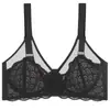 Sujetador de Encaje Sexy Francés para Mujer Amazon Comercio Exterior Transfronterizo Talla Grande Ropa Interior Malla Ultra Fina Sujetador Push-Up Europa y América