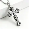 Wish Joyería de Venta Caliente Caballero Oscuro Europeo y Americano con Collar de Cruz de Diamantes Comercio Electrónico Transfronterizo Cadena de Bambú Explosiva Agresiva