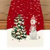 Toalha de mesa de Natal transfronteiriça nova linho impressão criativa boneco de neve velho tapete de mesa atmosfera decorações de mesa de Natal
