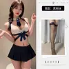 Lencería Sexy para Estudiantes, Conjunto de Uniforme con Falda Plisada Ultracorta, Estilo JK Lindo para Bustos Pequeños