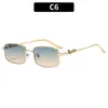 Gafas de Sol Cuadradas de Metal Elegantes de Gama Alta Europeas y Americanas con Estampado de Leopardo Personalidad Retro Moda para Ciclismo Protección Solar Gafas de Sol Transfronterizas