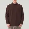 Sudadera casual negra para hombre de primavera y otoño, nuevo modelo 2026, camiseta base de cuello medio-alto, camiseta de manga larga simple y versátil, moderna
