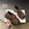 2026 Zapatos de Cuero Pequeños Negros Estilo Retro Francés Otoño Falda Zapatos Mary Janes Redondos Mujer Estilo Nuevo