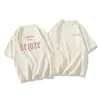 Camiseta de Manga Curta Marca Tendência Manga Meia Manga Feminina Casal Verão 2026 Novo Solto Oversized Top Roupa de Casal