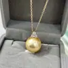 Collar de perlas redondas color champán impecable con pasador de plata y aretes, anillo abierto, cadena clásica para la clavícula