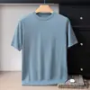 Camiseta de punto para hombre, color liso, cuello redondo, manga corta de cachemira, informal, manga media, nuevo estilo otoño e invierno 2025, cómoda y versátil