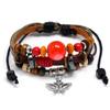 Diseño Creativo y Personalizado, Nuevo Pulsera de Cuero Trenzado Artístico Retro Multicapa con Colgante de Mariposa, Pulsera Unisex