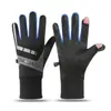 Luvas Masculinas Quentes de Inverno Transfronteiriças, Espessadas e Forradas com Lã, Impermeáveis, à Prova de Vento, à Prova de Frio, Adequadas para Ciclismo e Direção, Luvas de Dedo Inteiro com Tela Sensível ao Toque