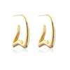 Brincos Aogu Nicho High-End Cobre Banhado a Ouro 18K Simples Assimétricos Geométricos para Mulheres Novo Produto Quente Transfronteiriço