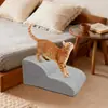 Escalera de Escalada para Perros Pequeños y Gatos para el Hogar de 2, 3 y 4 Escalones, Peldaños Antideslizantes, Escalera para Sofá de Cama para Mascotas Multicapa Desmontable y Lavable