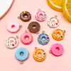 Nuevo Modelo de Donut de Chocolate Simulado 3D Accesorios de Resina Llavero Colgante Encanto para Bolso DIY