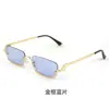 Nuevas Gafas de Sol Metálicas de Marco Pequeño Cuadradas Estilo Europeo y Americano con Mitad Inferior del Marco para Mujer, Gafas de Forma Cóncava Elegantes y Sexy de Gama Alta para Hombre
