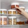 Tarro de plástico transparente redondo sellado, tarro de alimentos de gran capacidad, tarro de almacenamiento para cocina, tarro de almacenamiento para refrigerios y frutas secas, venta al por mayor