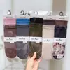 Nuevo Estilo Otoño e Invierno para Mujer: Calcetines holgados estilo Old Money, Calcetines altos, Calcetines holgados de encaje de color liso, Calcetines con separación de dedos para mujer
