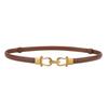 Cinto Feminino Simples All-match Decorativo Couro Pendurado Fivela Cintura Selo com Saia Couro Jeans Cinto Ajustável Fino