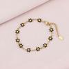 Pulseras de Pétalos de Acero Inoxidable de Venta Caliente Transfronteriza, Femeninas, Versátiles y Simples Pulseras Geométricas de Acero de Titanio para Pareja, Joyería de Mano