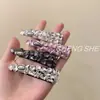 Pinza para el pelo elegante de lujo ligero de estilo coreano nuevo con pedrería, Pinza lateral dulce a la moda