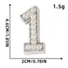 Números 0~9 electrochapados con incrustaciones de diamantes, piezas accesorias para zuecos estilo Chanel DIY, dijes para zapatos y decoraciones para fundas de teléfono