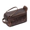 Bolso Retro Multifuncional de Cuero Genuino para Comercio Exterior Bolso Cosmético para Hombre Gran Capacidad Cuero Crazy Horse Bolsa para Artículos de Aseo Cosméticos