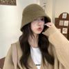 Sombrero de Pescador Peludo de Conejo para Mujer 2024 Nuevo Otoño e Invierno Moda Versátil Cara Pequeña Versátil Sombrero Cubeta para Cabeza Grande