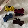Pinza para el pelo de terciopelo retro con lazo Pinza para el pelo de princesa Pinza pequeña para flequillo Pinza de tiburón lateral para la frente Accesorios para el pelo para mujer