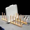 Estante de Almacenamiento de Bambú Natural, Escurridor de Platos y Tazas, Estante de Almacenamiento de Cocina, Estante de Exhibición de Muestras, Estante de Exhibición con Múltiples Compartimentos