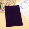 Bolsas de terciopelo con cordón personalizadas, Bolsas de terciopelo a prueba de polvo para almacenamiento de regalos de joyería, Bolsas pequeñas de terciopelo con cordón
