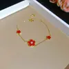 Brilho Rosa Pêssego~Pulseira de Zircônia Flor Estilo Coreano Estilo Ins Pulseira Exquisita Design de Nicho Joias de Luxo Leve Atacado