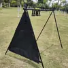 Gancho Portátil para Almacenamiento en Camping al Aire Libre Estante para Colgar Herramientas de Barbacoa de Camping Soporte para Colgar Olla Lámpara Soporte Triangular Plegable