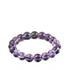 Sheyao Joyería Pulsera de Amatista Espejo Boliviano Natural Pulsera de Bolas Redondas de Amatista Venta al por Mayor