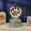 Bola de Cristal Transfronteiriça Base Giratória com Textura de Madeira Luminária Noturna Brilhante Lâmpada do Céu Estrelado 3D Decoração de Mesa Presente Criativo de Feriado