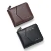 Diseño Creativo de Nicho Transfronterizo Cartera Retro para Hombre Cartera Corta de Cuero PU con Patrón de Lichi Venta al por Mayor