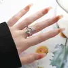 Anel Aberto com Design de Nicho Interessante Feito de Aço Inoxidável, Anel para Dedo Indicador com um Toque de Luxo Leve, Moderno e Fashion, Acessório Versátil Estilo Coreano