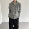 Suéter de mezcla de lana estilo "old money" de invierno con cuello alto para hombre, cárdigan de punto estilo perezoso con botones retro, chaqueta para conjunto de pareja