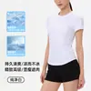 Camiseta de Manga Curta com Patchwork Tridimensional Estilo Ins Linha Espinha de Peixe para Mulheres, Primavera e Verão, Respirável com Sensação de Gelo, Emagrecedora, Ombro Normal, Top com Gola Redonda