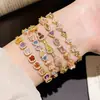 Pulsera de circonita de color de diseño de nicho de lujo ligero, gota de agua en forma de corazón, simple, de alta gama, versátil, adorno para la mano, mujer