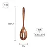 Espátula de Madera sin Pintar de Madera de Acacia para Uso Doméstico, Espátula de Cocina Resistente al Calor, Set de Cocina Especial para Sartén Antiadherente, Cuchara de Sopa de Madera con Mango Largo