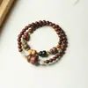 Madera de Azufaifo DIY Calabaza Doble Círculo Pulsera Especificaciones 6mm Unisex Estilo Retro Chino Pulsera Cuentas de Oración Juguetes Culturales Fabricante Mayorista