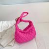 Bolso de chaqueta de plumas para mujer, nuevo bolso de mano sencillo para debajo del brazo, bolso de hombro informal de gran capacidad con diseño de rombos de primavera 2023