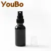 Botella de Spray Negra Boston de Vidrio de 30 ml Lista para Exportación Transfronteriza Botella para Aceites Esenciales Botella de Vidrio Negro para Perfume con Atomizador Fino Botella Recargable