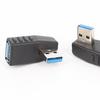 Adaptador USB macho para fêmea USB 3.0 macho e fêmea, extensão de cotovelo lateral de 90 graus, plugue de conversão em ângulo reto