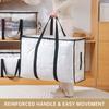 Bolsa de Almacenamiento Transfronteriza Personalizada para Amazon Bolsa Organizadora de Edredones para el Hogar Plegable Tejida de PP Transparente Resistente a la Humedad Bolsa de Equipaje