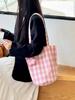 Bolsa de Mão para Celular Xadrez Fresca e Simples Estilo Coreano, Mini Bolsa Transversal Casual, Bolsa de Ombro, Bolsa Simples para Celular de Estudante