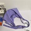 Bolso de lona de color sólido de estilo japonés para mujer, bolso de tela de gran capacidad para estudiantes, bolso cruzado informal de hombro a la moda que combina con todo.