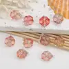Colgante de trébol de cuatro hojas de vidrio con degradado transparente, colgante individual o doble, accesorios para pendientes y collares DIY hechos a mano, al por mayor