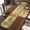 Camino de Mesa de Cuero Estilo Chino, Mantel para Mesa de Té, Banderín Largo para Té, Cubierta Impermeable y a Prueba de Aceite para Mueble de TV, Mantel sin Lavado